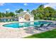 Community pool area with ample seating and a charming pool house at 473 White River Dr. # C, Myrtle Beach, SC 29579