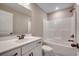 Bright bathroom featuring a shower and tub combination and vanity with modern fixtures and hardware at 5430 Shelly Lynn Dr., Myrtle Beach, SC 29579