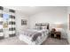 Comfortable bedroom with a window, a plaid comforter, and gray carpet at 585 Haven View Way, Murrells Inlet, SC 29576