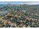Aerial view of residential neighborhood with lake, beach, and ocean in background at 707 Compass Pointe Dr, North Myrtle Beach, SC 29582