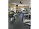 Well-equipped gym with weights, machines, rubber floor, mounted TV, and ceiling fans at 1001 Ray Costin Way # 1605, Murrells Inlet, SC 29576