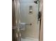 Clean shower with grab bar and convenient soap dish, designed for safety and ease of use at 1001 Ray Costin Way # 1605, Murrells Inlet, SC 29576