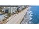 Aerial view of multiple beachfront hotels and shoreline with the Atlantic Ocean at 1105 S Ocean Blvd. # 220, Myrtle Beach, SC 29577