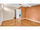 Bedroom with wood floors and neutral walls at 111 S Poplar Dr., Surfside Beach, SC 29575