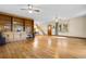 Expansive living room with hardwood floors and built-in shelving at 112 S Rosemary Ave., Andrews, SC 29510