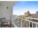 Relaxing balcony with outdoor seating and views of the ocean at 1207 Ocean Blvd. S # 50801, Myrtle Beach, SC 29577