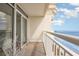 Relaxing balcony seating with clear chairs and view of the ocean at 2701 S Ocean Blvd. # 1908, North Myrtle Beach, SC 29582
