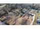 Bird's eye view of the property, highlighting the house and surrounding lot at 2945 Old Railroad Rd., Conway, SC 29527