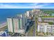Aerial view of resort with beach access and coastal views along the coast at 300 N Ocean Blvd. # 1026, North Myrtle Beach, SC 29582