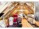 Bright attic space with wooden beams, HVAC, and ample storage space for a well-organized home at 378 Dunbarton Ln., Conway, SC 29526