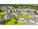 Aerial view of the condo community, featuring the pool area and well-maintained landscaping around the buildings at 4701 Wild Iris Dr. # 16-204, Myrtle Beach, SC 29577