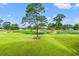 Scenic view of the lush green golf course with mature trees and a tranquil pond at 4701 Wild Iris Dr. # 16-204, Myrtle Beach, SC 29577