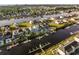 Stunning aerial view showcases waterfront homes with boat docks and private pools on waterway at 4843 Williams Island Dr., Little River, SC 29566