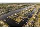Scenic aerial view of waterway community boasting manicured lawns, private docks, and waterfront homes at 4843 Williams Island Dr., Little River, SC 29566