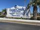 Welcome to Ocean Creek Plantation sign, featuring vacation rentals, oceanfront resort, and conference center info at 490 Ocean Creek Dr. # 8, Myrtle Beach, SC 29572