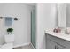 Modern bathroom with a glass-enclosed shower and sleek vanity at 500 Canborough Lane, Murrells Inlet, SC 29576