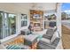 Cozy outdoor patio featuring a stone fireplace and stylish furniture at 500 Canborough Lane, Murrells Inlet, SC 29576