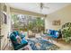 Cozy screened-in porch with comfortable seating and a view of the backyard at 518 Heartland Ct., Murrells Inlet, SC 29576