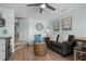 This well-designed living room features a mix of open living space and cozy seating perfect for entertaining at 625 N Waccamaw Dr. # 102, Murrells Inlet, SC 29576