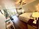 Bright living space including a beach themed decorative bedroom area at 7200 N Ocean Blvd. # 136, Myrtle Beach, SC 29572