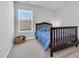 Cozy bedroom features natural light, with a matching bed set, basket, and carpeted floors at 738 Harrison Mill St., Myrtle Beach, SC 29579