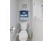 Cozy bathroom featuring a white toilet, blue towels, and nautical-themed decor at 8560 Queensway Blvd. # 1206, Myrtle Beach, SC 29572