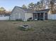Enjoyable backyard featuring a fire pit and a screened-in porch for relaxation and entertainment at 9903 Conifer Ln., Murrells Inlet, SC 29576