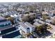 A high-angle view showing residences with personal pools, enclosed by verdant trees in a residential district at 113-B 10Th Ave. S, Surfside Beach, SC 29575