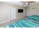 The shared bedroom has 2 beds, carpet flooring and a flat screen television at 113-B 10Th Ave. S, Surfside Beach, SC 29575
