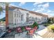 Artistic mural featuring a vintage train scene and historic house, creating a charming and inviting outdoor space at 1227 Cypress Shoal Dr., Conway, SC 29526