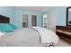 Spacious bedroom with light-blue walls and white trim throughout the space at 1298 Harvester Circle # 1298, Myrtle Beach, SC 29579