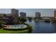 An aerial view from a high vantage point looking over a building to the waterway and ocean at 141 Hartland Dr. # 5-C, Myrtle Beach, SC 29572