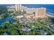 An aerial view captures this building on the ocean with many amenities, pools, and buildings at 141 Hartland Dr. # 5-C, Myrtle Beach, SC 29572