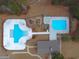 Aerial view of the community pool and surrounding recreational areas, perfect for summer fun at 148 Splendor Circle, Murrells Inlet, SC 29576