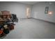 Spacious two car garage with sealed floors and access door to the interior of the home at 148 Splendor Circle, Murrells Inlet, SC 29576