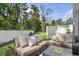 Backyard with outdoor seating and privacy fence at 166 Hoffman Park Dr. # 16, Myrtle Beach, SC 29588