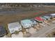 Aerial view showcasing colorful homes with marsh views, close to the beach and waterways at 225-B Dogwood Dr. N, Murrells Inlet, SC 29576