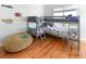 ' bedroom with a gray bunk bed and a cozy beanbag, designed for fun and relaxation at 225-B Dogwood Dr. N, Murrells Inlet, SC 29576