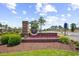 Attractive brick community sign reading 'Waterbridge', featuring a black and gold logo at 3065 Moss Bridge Ln., Myrtle Beach, SC 29579