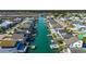 Scenic aerial view showcasing waterfront homes lining a beautiful canal at 321 52Nd Ave. N, North Myrtle Beach, SC 29582