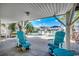 Covered outdoor seating area with comfortable chairs and picturesque canal views at 321 52Nd Ave. N, North Myrtle Beach, SC 29582