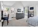 Serene bedroom with vaulted ceilings, ample storage, and a calming atmosphere with a view to the ensuite at 351 Lake Arrowhead Rd. # 12-347, Myrtle Beach, SC 29572