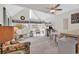 Bright living room featuring high ceilings, a ceiling fan, and wicker furnishings at 351 Lake Arrowhead Rd. # 12-347, Myrtle Beach, SC 29572