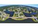 Panoramic aerial view of the community with lakes, lush greenery, and beautiful homes at 358 Starlit Way, Myrtle Beach, SC 29579