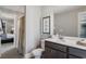 Modern bathroom features a sleek vanity with neutral wall paint at 4008 Bucolic Loop, Myrtle Beach, SC 29588