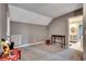 Inviting bedroom with gray walls, stylish decor, and adjacent bathroom view at 451 Holly View Ln., Loris, SC 29569