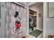 Convenient laundry area featuring a washer and dryer, stylish curtain and storage at 451 Holly View Ln., Loris, SC 29569