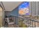 Relax on this spacious balcony with ocean views and comfortable seating, perfect for enjoying the sunset at 5905 S Kings Hwy. # 216B, Myrtle Beach, SC 29577