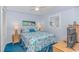 A cozy bedroom with nautical-themed bedding and furniture, perfect for a beach vacation at 5905 S Kings Hwy. # 216B, Myrtle Beach, SC 29577