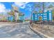 Striking Myrtle Beach Resort entrance featuring a monumental sign and vibrant blue architectural elements at 5905 S Kings Hwy. # 216B, Myrtle Beach, SC 29577
